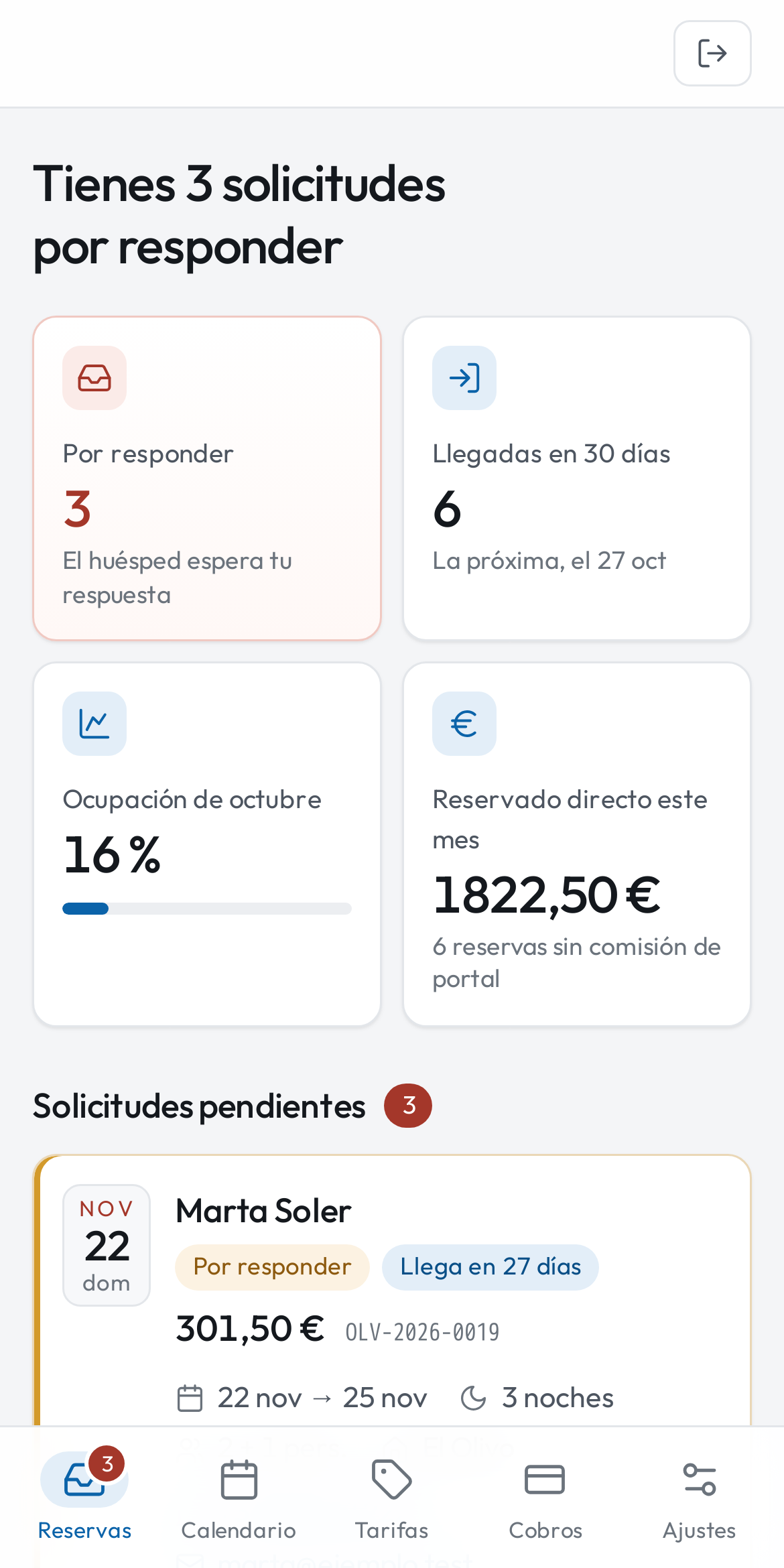 Panel de SnugKey en el móvil